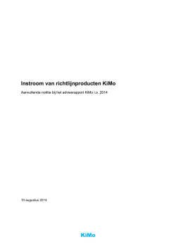 Instroom van richtlijnproducten KiMo