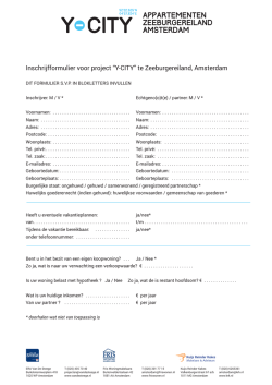 Inschrijfformulier - Y-CITY