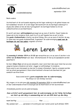 Brief Leren Leren 2014-2015 - Heilig-Hartcollege Heist-op-den-Berg