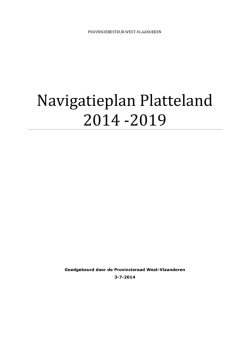 Navigatieplan Platteland 2014 -2019 - Provincie West