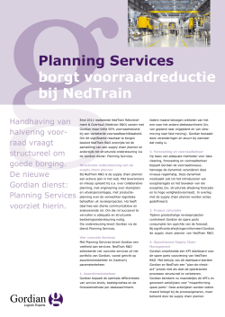 Planning Services borgt voorraadreductie bij NedTrain