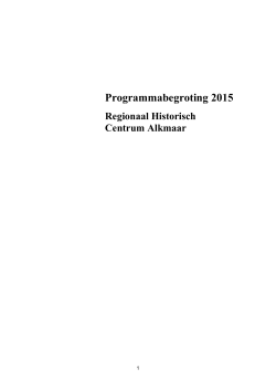 Programmabegroting 2015 van het Regionaal - raadbergen