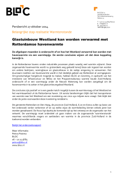 Glastuinbouw Westland kan worden verwarmd met