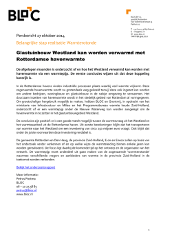 Glastuinbouw Westland kan worden verwarmd met