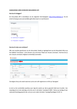 HANDLEIDING UREN SCHRIJVEN INHUURDESK UPC Hoe kan ik