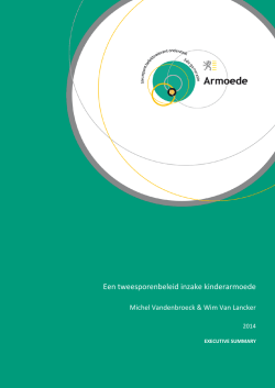 Een tweesporenbeleid inzake kinderarmoede
