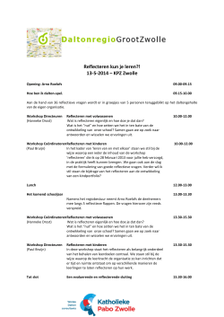 Reflecteren kun je leren?! 13-5-2014 – KPZ Zwolle