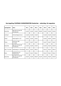 Uurregeling FUIFBUS CHIROFEESTEN Kasterlee