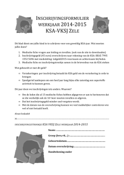 Inschrijvingsformulier werkjaar 2014 - KSA