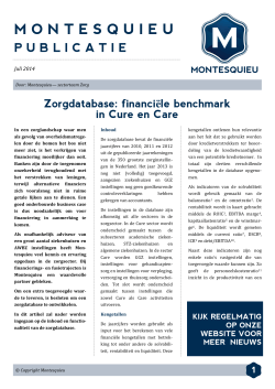 Juli 2014 – Zorgdatabase financieel benchmarken in