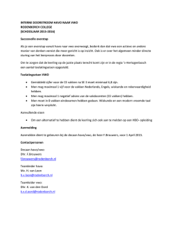 Doorstroomeisen van havo naar vwo 2015-2016