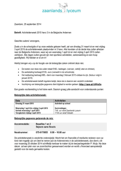 informatie activiteitenweek 2015
