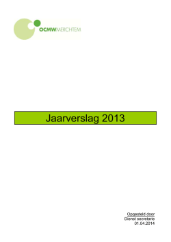 Jaarverslag 2013 - ocmw