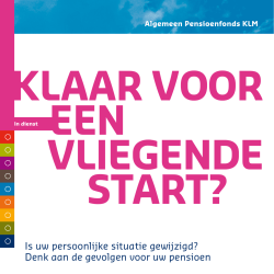 Brochure In dienst - Algemeen Pensioenfonds KLM
