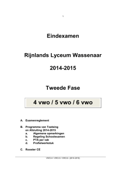 PTA VWO 4+5+6 2014-2015 - Rijnlands Lyceum Wassenaar