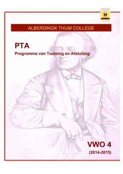 PTA vwo 4 2014-2015 - Verenigde Scholen JA Alberdingk Thijm