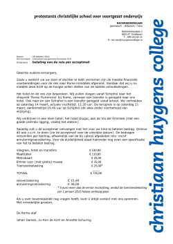 Romereis KCV: acceptmails - Christiaan Huygens College