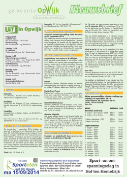 Publicatie Opwijks Leven - 10 september 2014