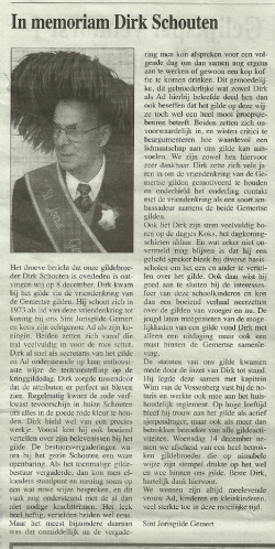 In memoriam Dirk Schouten