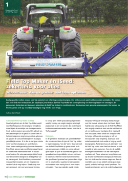 Field Top Maker &eacute;n iSeed: zekerheid voor alles - Boom-In