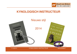 KYNOLOGISCH INSTRUCTEUR Nieuwe stijl 2014