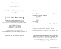 Jozef &ldquo;Joe&rdquo; Leurentop - Daems Begrafenissen
