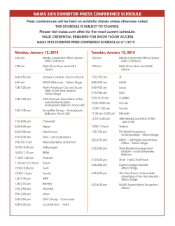 naias 2015 exhibitor press conference schedule