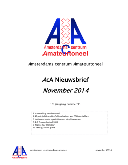 November 2014 - Amsterdam Centrum voor Amateurtoneel