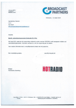 Hotradio BV - Agentschap Telecom