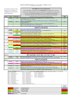 HERFSTVAKANTIE SE2 periode: ma 8 dec t/m ma 15 dec