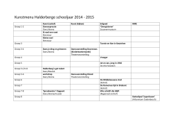 Kunstmenu Halderberge schooljaar 2014 - 2015