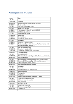 Planning Senioren 2014-2015