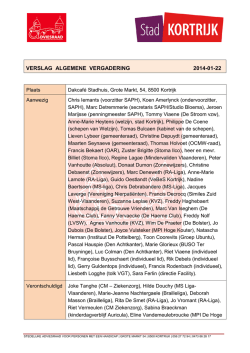 Verslag Algemene vergadering SAPH - januari 2014