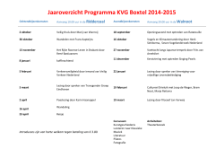 Jaaroverzicht Programma KVG Boxtel 2014-2015