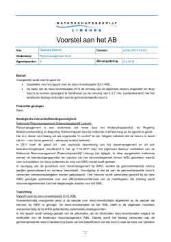 Risicomanagement 2013 - Waterschapsbedrijf Limburg