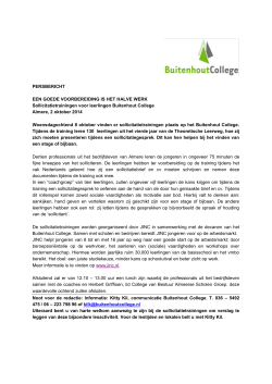 persbericht - Buitenhout College