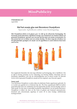 Hef het oranje glas met Berentzen OranjeKorn