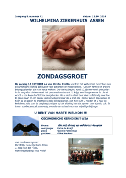 ZONDAGSGROET - Wilhelmina Ziekenhuis Assen
