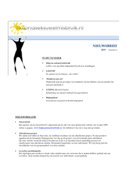 Nieuwsbrief 2009 nr. 2 - Hulpnaseksueelmisbruik.nl