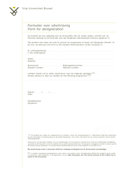 Formulier voor uitschrijving Form for deregistration