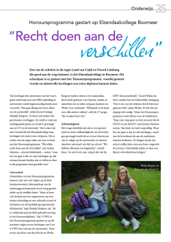 Honoursprogramma gestart op Elzendaalcollege Boxmeer