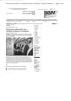 Gouverneur gewonnen voor maritiem museum in Oostende