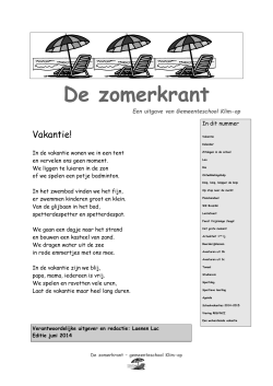 De zomerkrant – juni 2014 - Klim