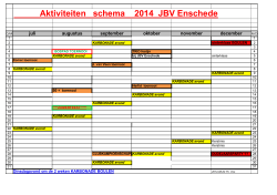 Aktiviteiten schema 2014 JBV Enschede