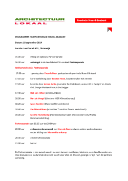 18 september 2014 Locatie: Leerfabriek KVL, Oisterwijk 15.00 uur