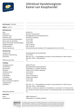 Uittreksel Handelsregister Kamer van Koophandel