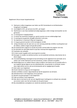 Het regelement voor de 24 uur karper wedstrijd.