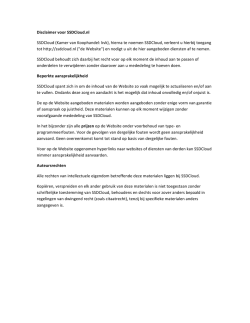 Disclaimer voor SSDCloud.nl SSDCloud (Kamer van Koophandel