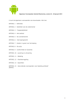 Algemene Voorwaarden Android Electronica, versie 1.0 – 22 januari