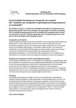 Eerste landelijke themadag over transgender zijn en